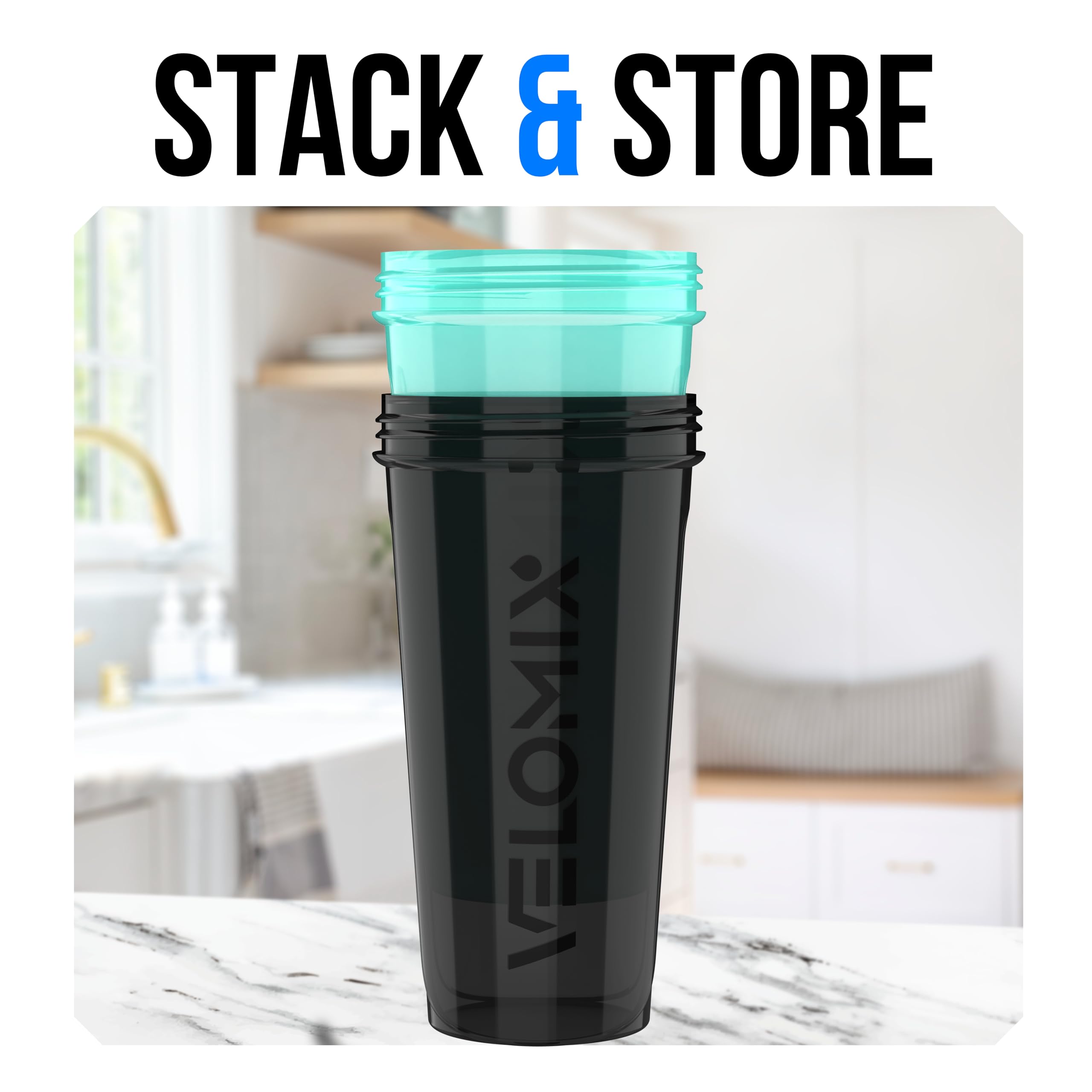 2 Pack- 28 oz Protein Shaker Bottles for Protein Mixes - 2x Wire Whisk | Leak Proof Shaker Cups for Protein Shakes