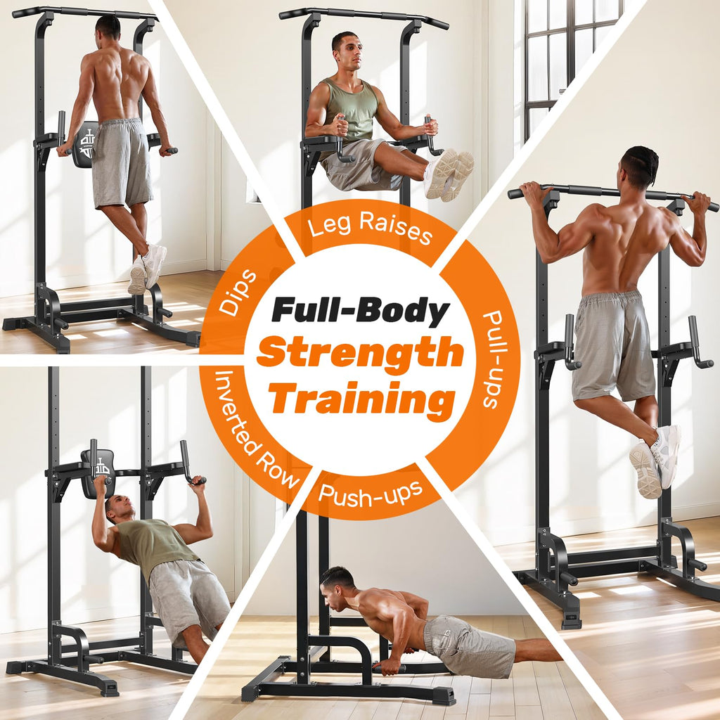 Pull Up Bar Station, 450LBS Stable Pull Up Dip Station for Home Gym Strength Training Equipment | FED Fitness