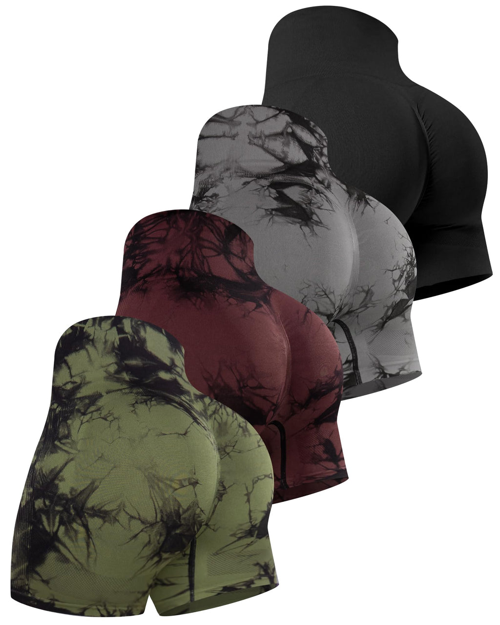 Workout Shorts Sets for Women, High Waisted Gym Butt Lifting Scrunch Butt Seamless Shorts