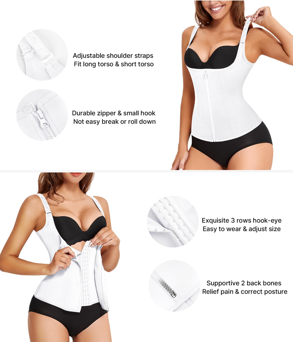 Waist Trainer for Women Corset Shapewear with Zipper