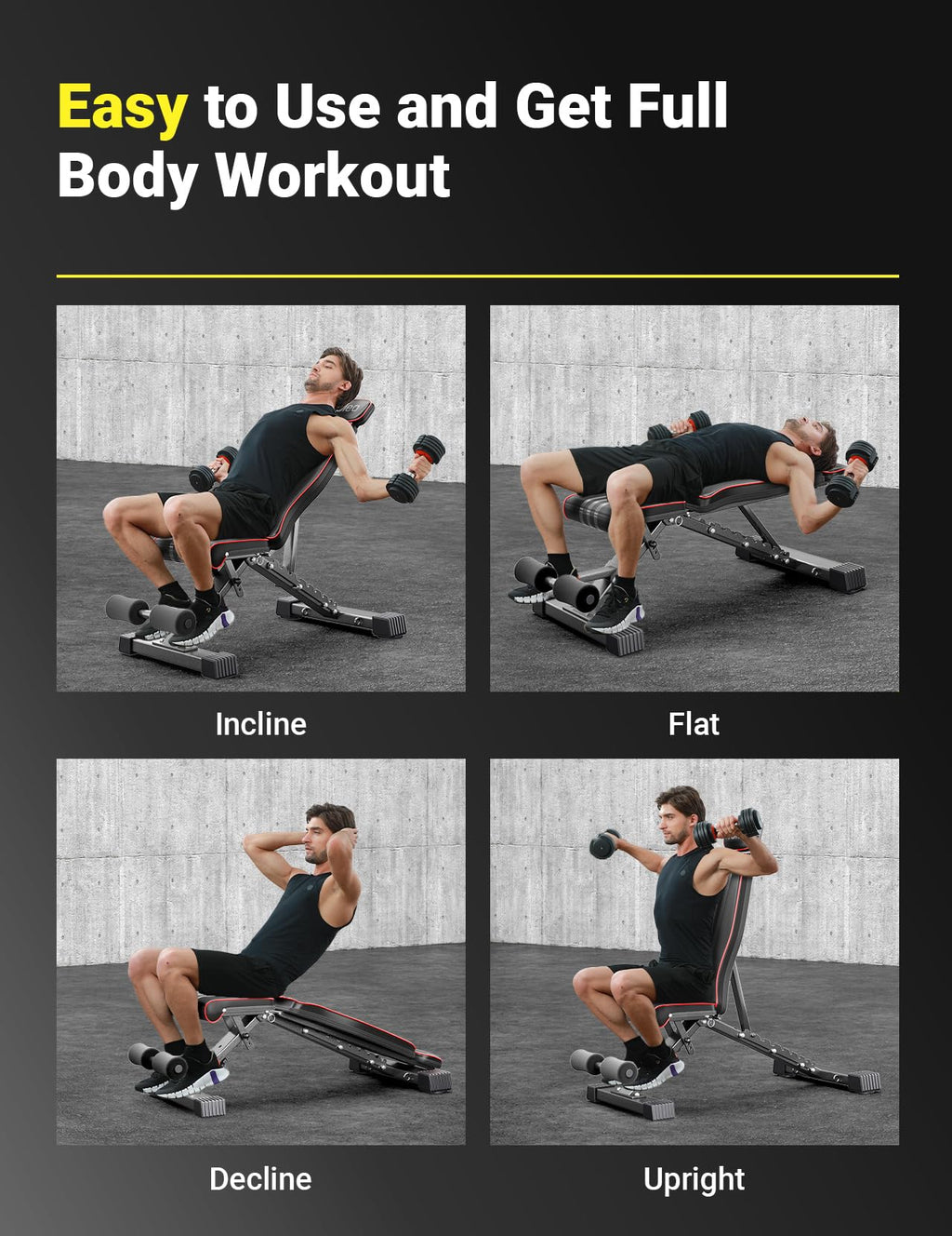 Adjustable Weight Bench for Home Gym