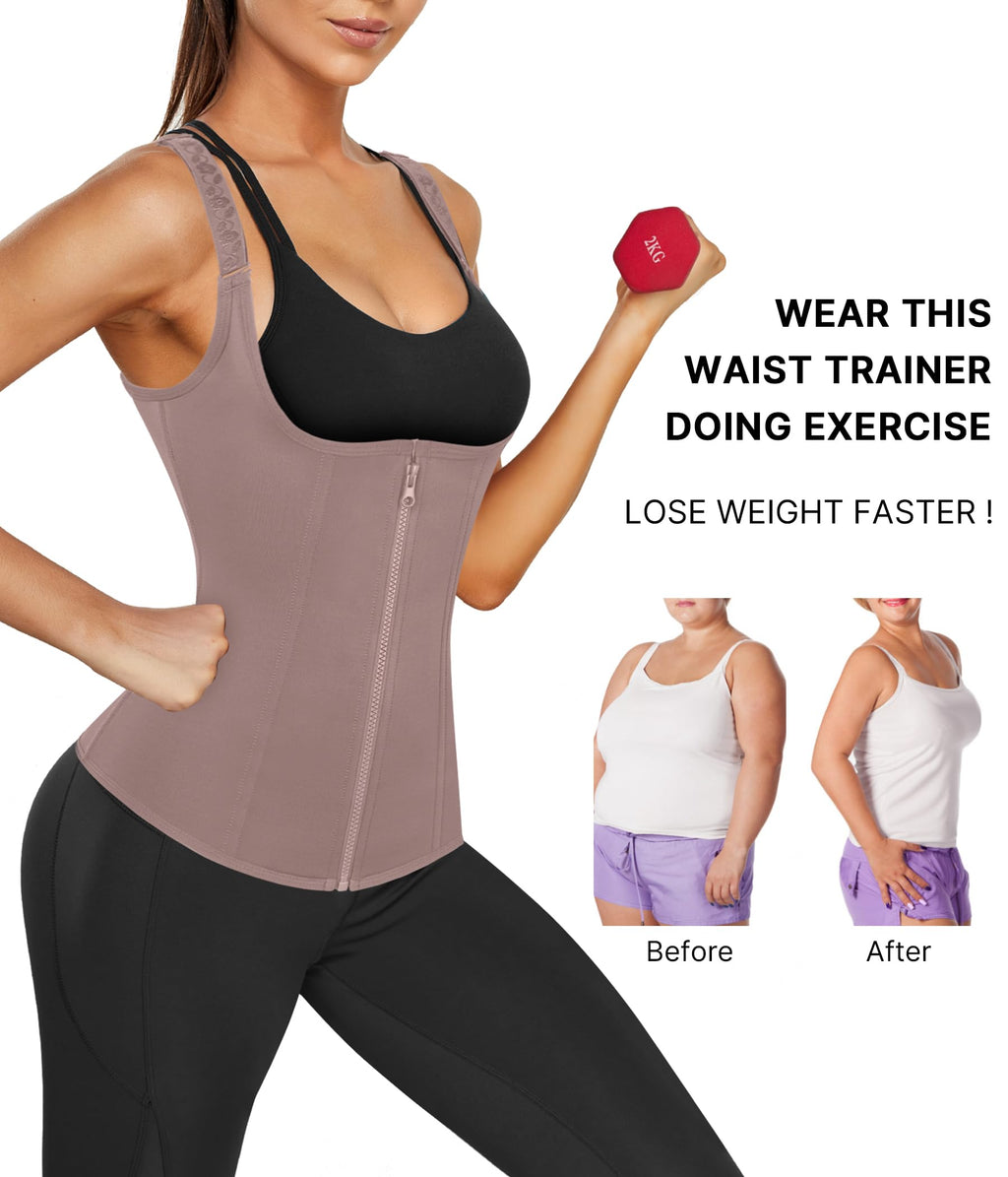 Waist Trainer for Women Corset Shapewear with Zipper