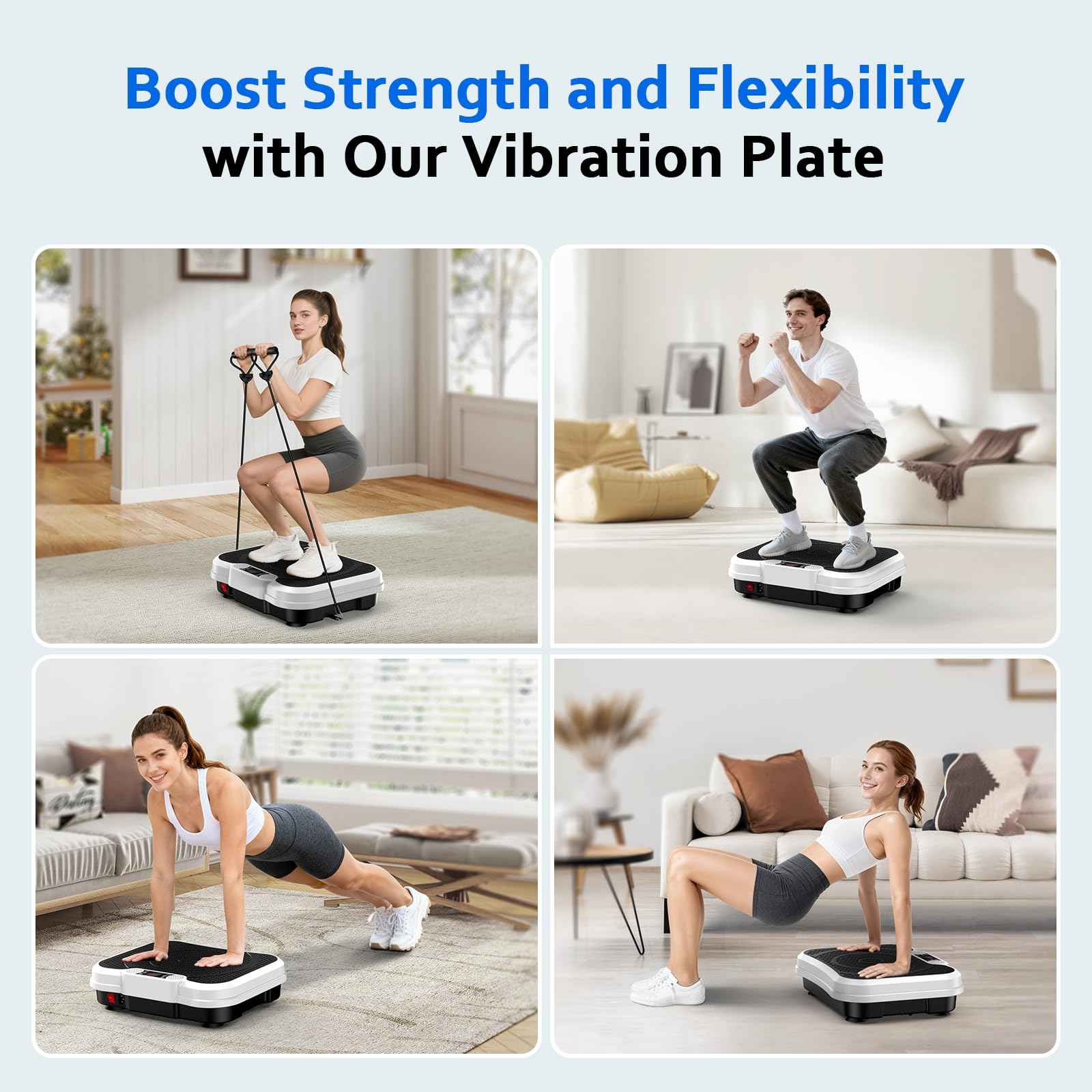 Vibration Plate Exercise Machine, Curved Vibration Plate for Lymphatic Drainage Weight Loss