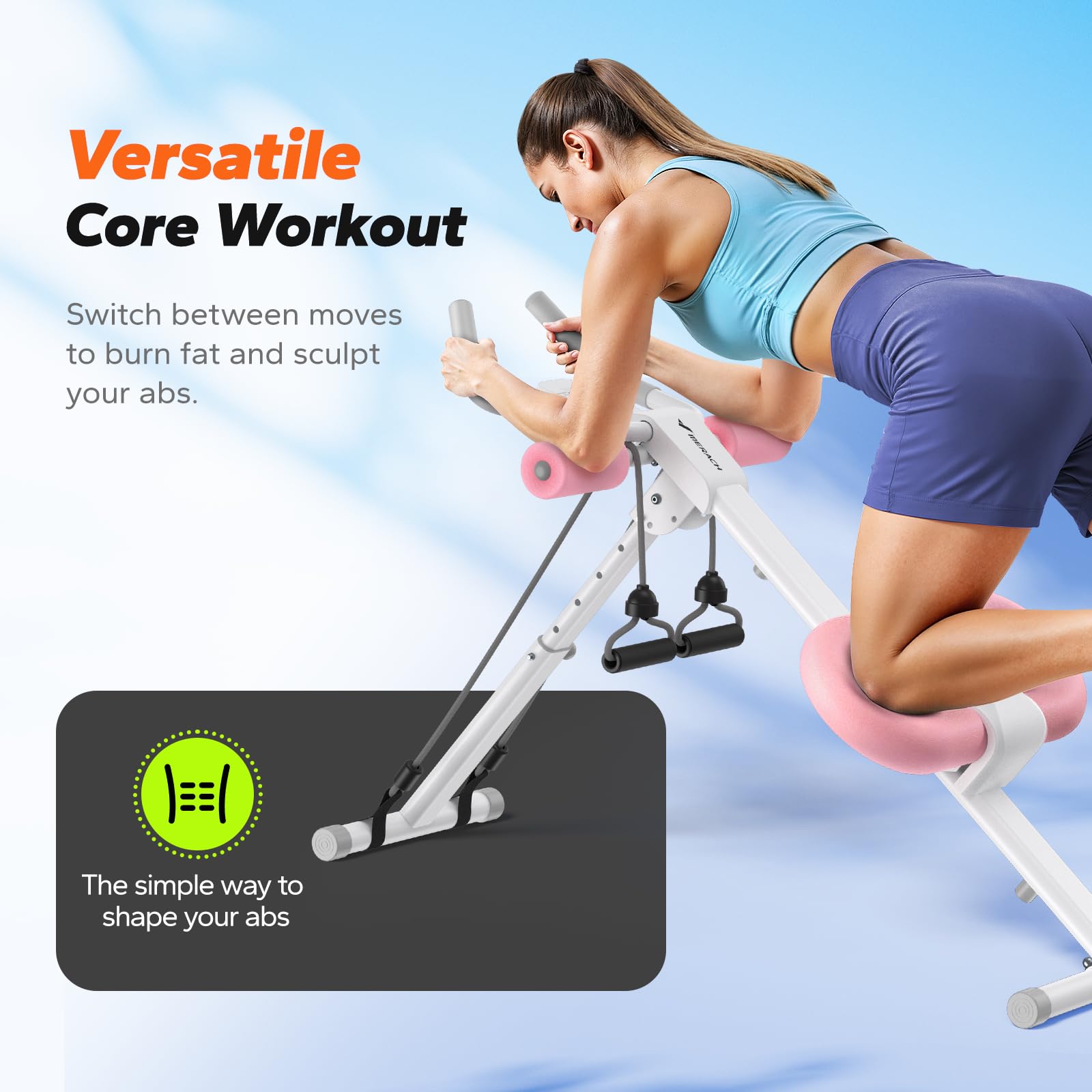 Ab Machine, Ab Workout Equipment, Adjustable Ab Trainer Machine, Abdominal Trainer for Stomach Workout