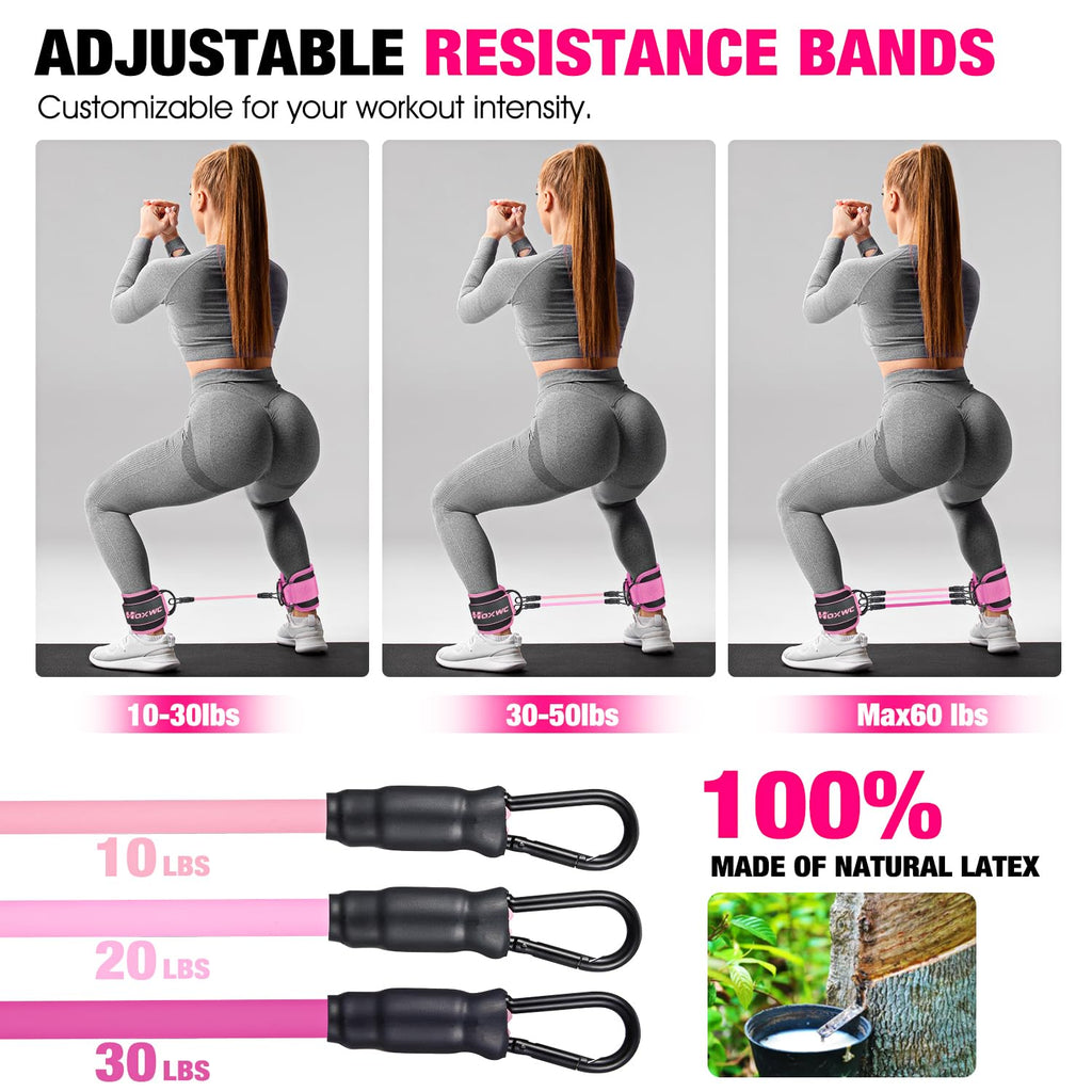 Ankle Resistance Bands with Cuffs, Ankle Bands for Working Out