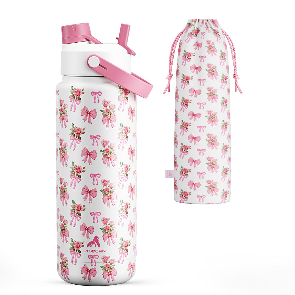 40 oz Insulated Water Bottle with 2-in-1 Straw and Spout Lid (Cotton Candy)