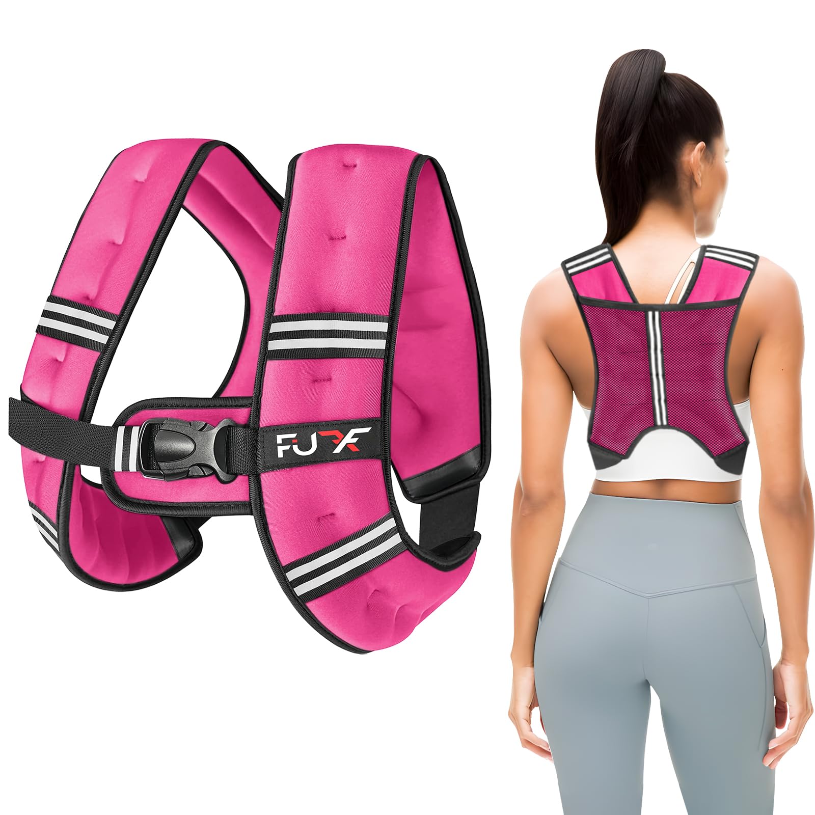 Weighted Vest Woman, Reflective Stripe Body Vest for Workout Running Jogging Fitness