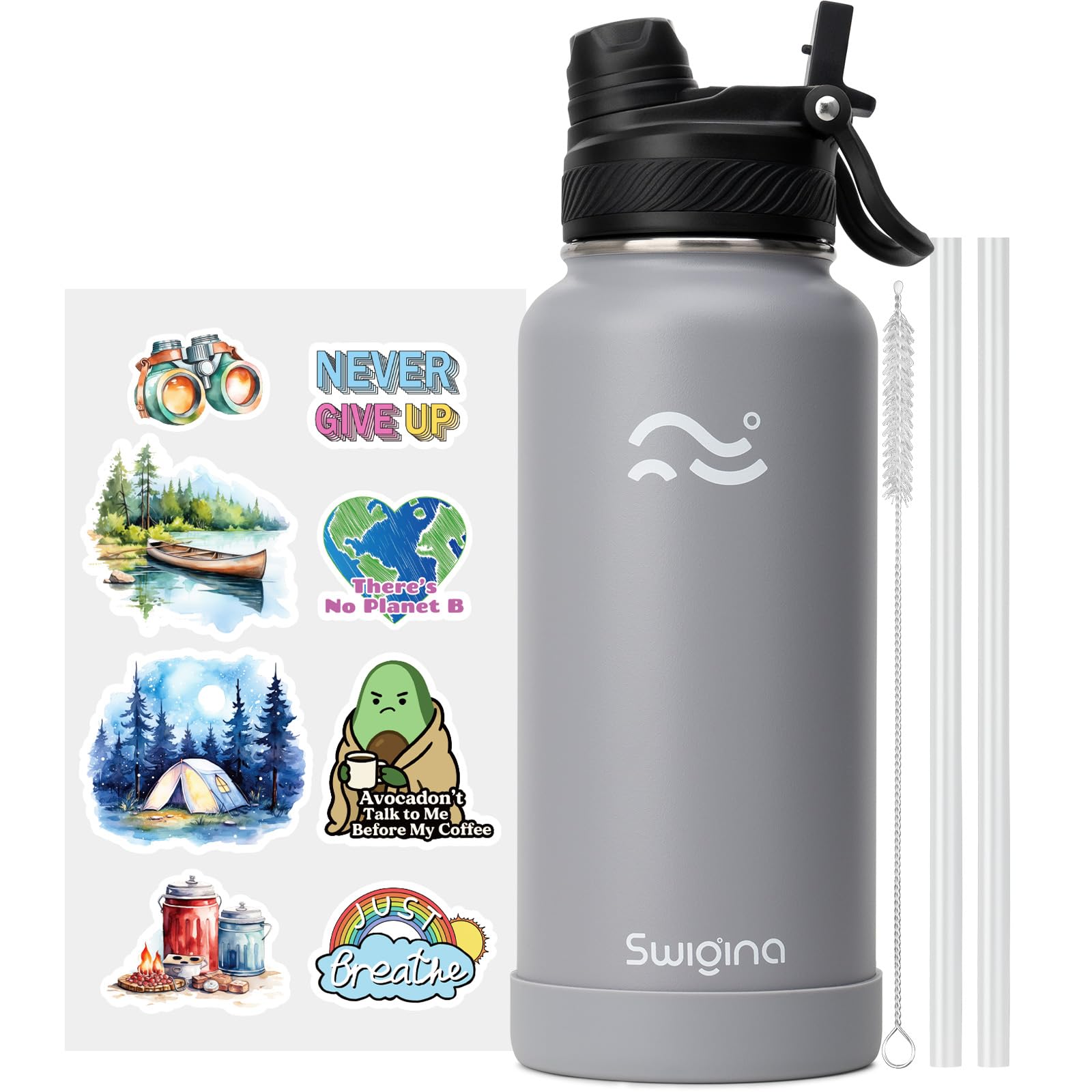 Insulated Water Bottle with Silicone Boot (36hrs Cold/18hrs Hot)