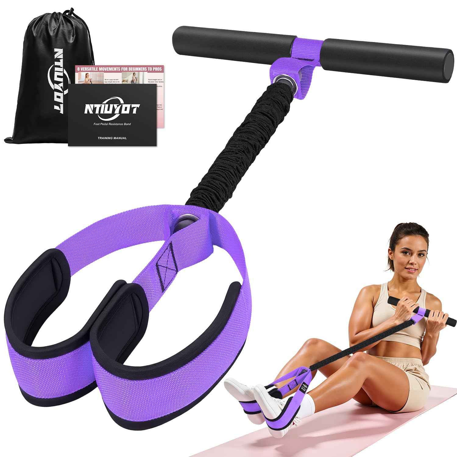 2026 Upgraded Durable Pedal Resistance Band with Handle, Physical Therapy
