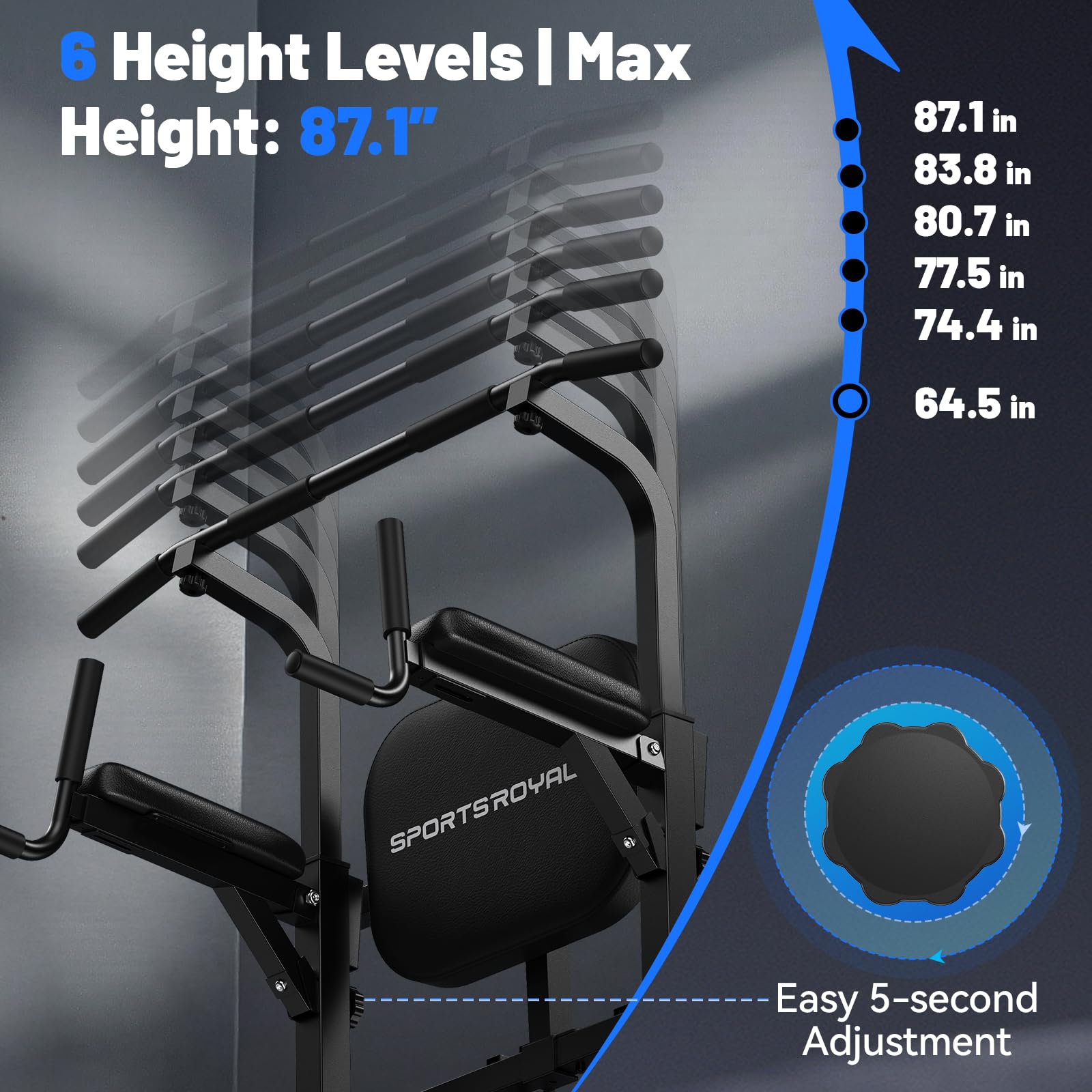 Pull Up Bar Station, 450LBS Stable Pull Up Dip Station for Home Gym Strength Training Equipment | FED Fitness