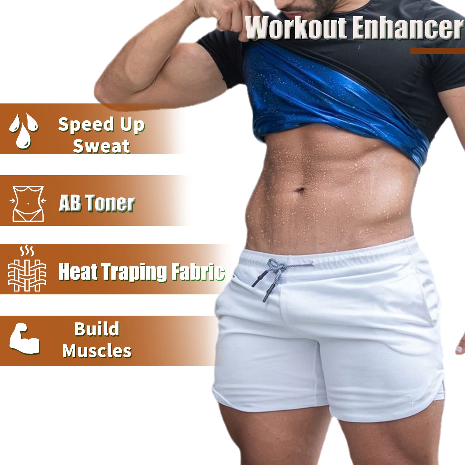 Sauna Sweat Suits Shirt for Men Sweat Suit Compression T-Shirt