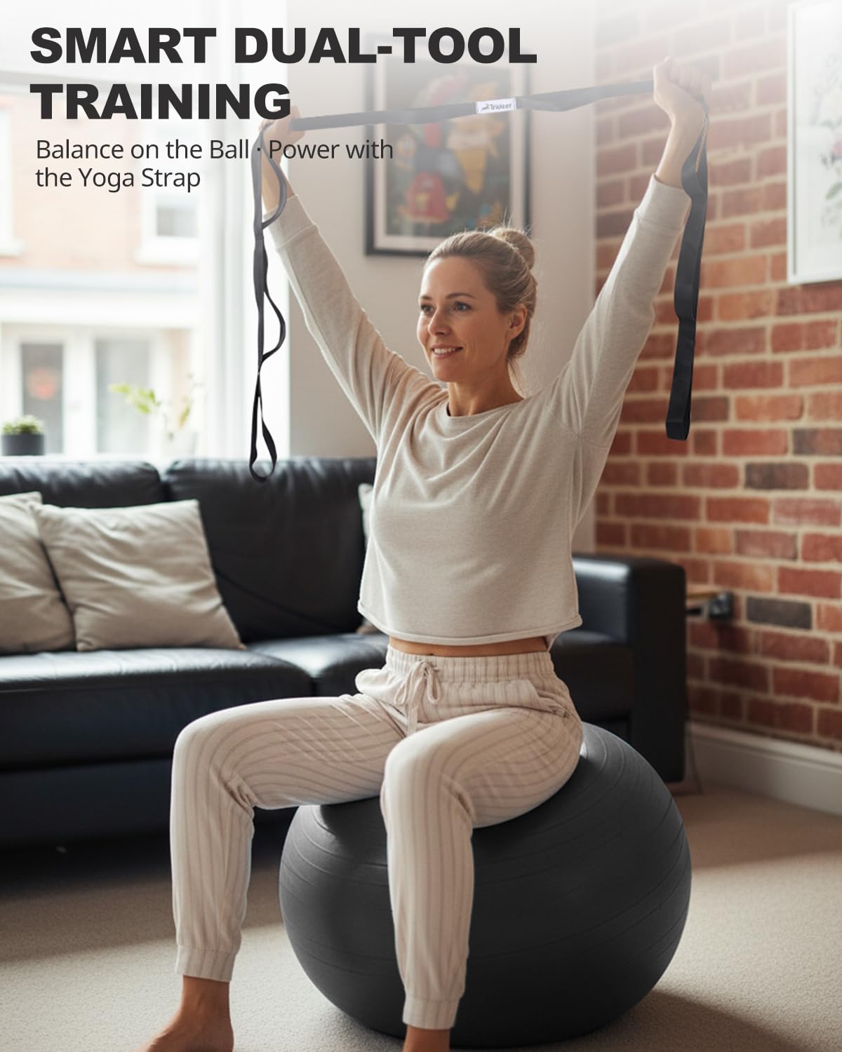 Exercise Ball for Yoga, Pilates & Fitness – Stability Ball Equipment for Home Gym & Office