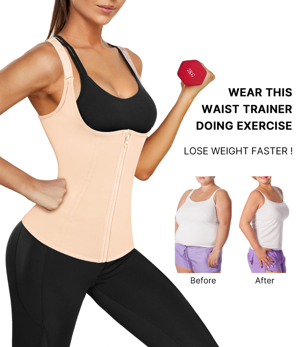 Waist Trainer for Women Corset Shapewear with Zipper
