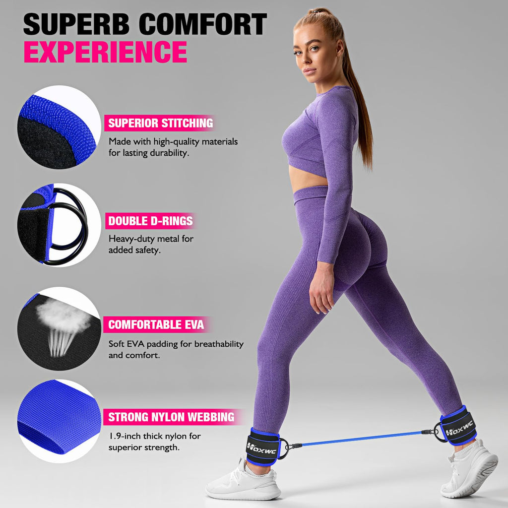 Ankle Resistance Bands with Cuffs, Ankle Bands for Working Out