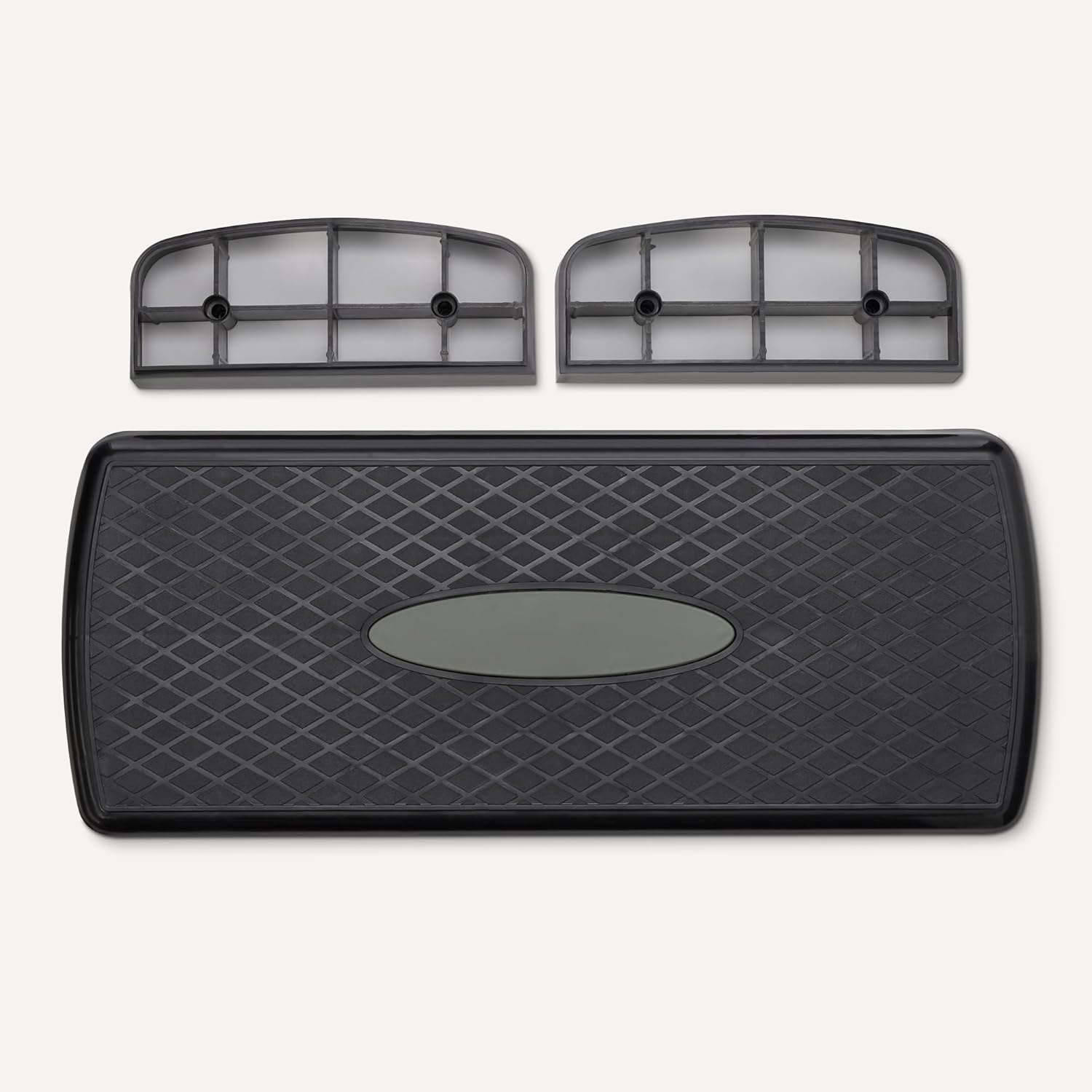 Aerobic Exercise Step Platform, Adjustable Workout Stepper for Home Fitness, 27", Black/Grey