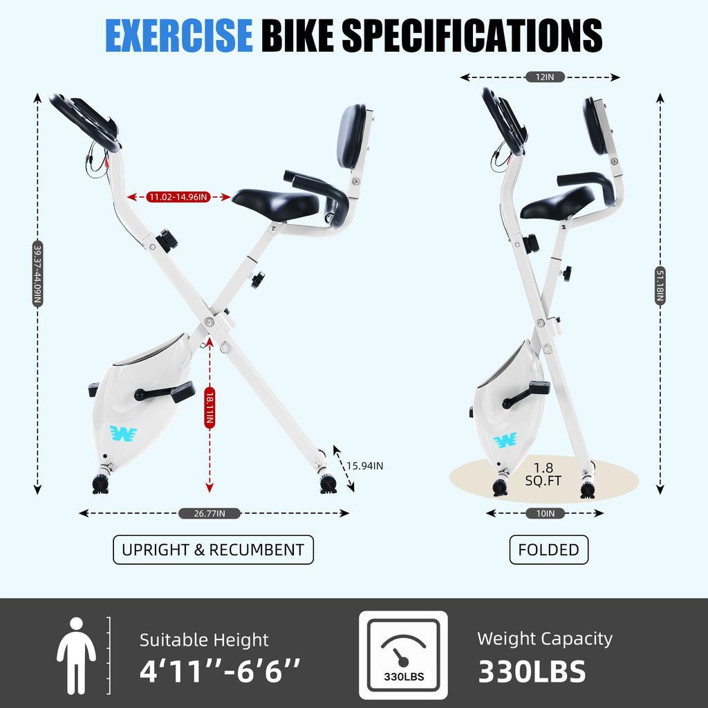 Stationary Exercise Bike for Home Workout, 5 IN 1 Foldable Indoor Cycling Bike