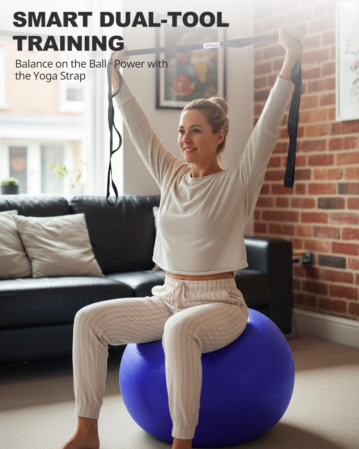 Exercise Ball for Yoga, Pilates & Fitness – Stability Ball Equipment for Home Gym & Office