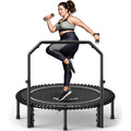 Mini Rebounder Trampoline for Adults with Bar, Fitness Trampoline with Bungees, Adjustable Handle