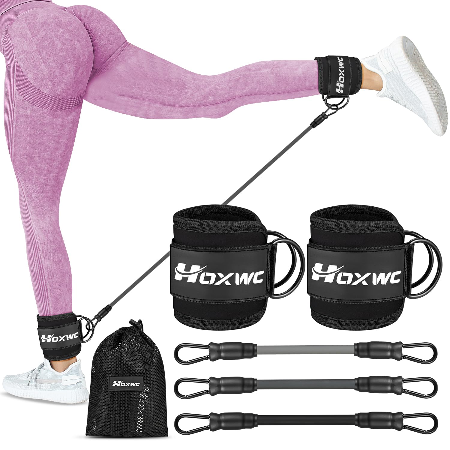 Ankle Resistance Bands with Cuffs, Ankle Bands for Working Out