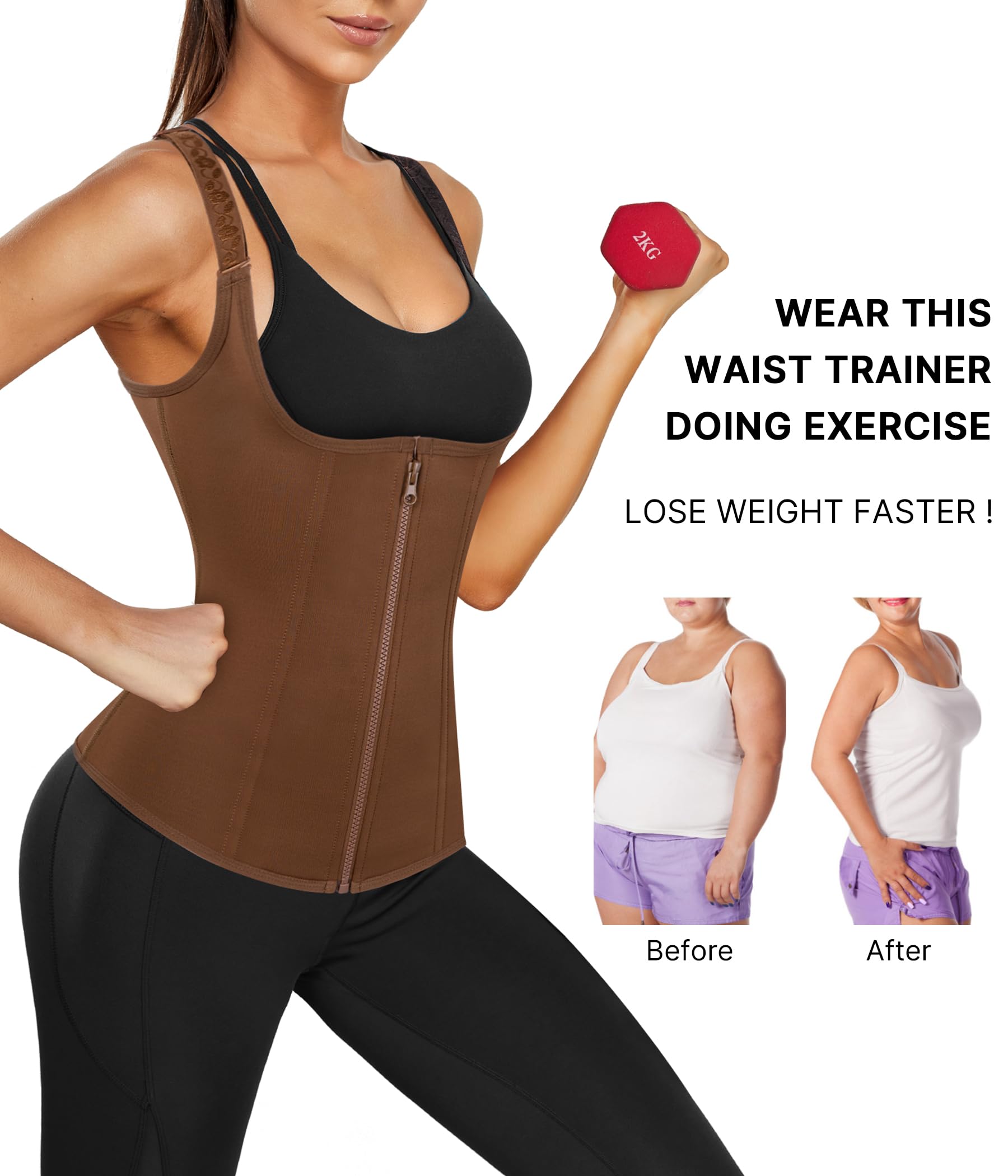 Waist Trainer for Women Corset Shapewear with Zipper