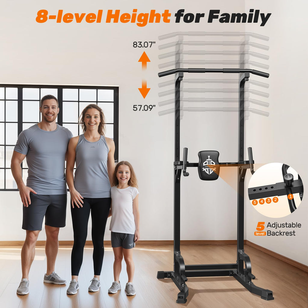 Pull Up Bar Station, 450LBS Stable Pull Up Dip Station for Home Gym Strength Training Equipment | FED Fitness