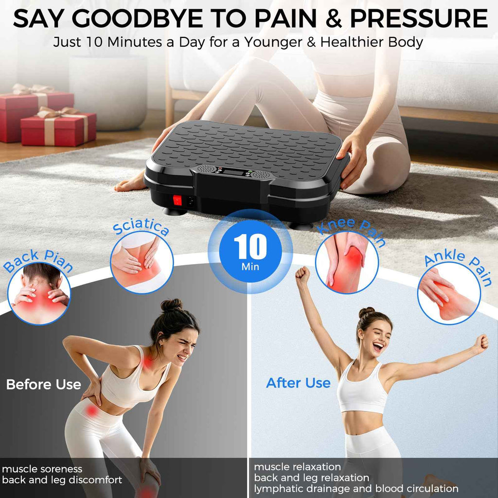Vibration Plate Exercise Machine, Curved Vibration Plate for Lymphatic Drainage Weight Loss