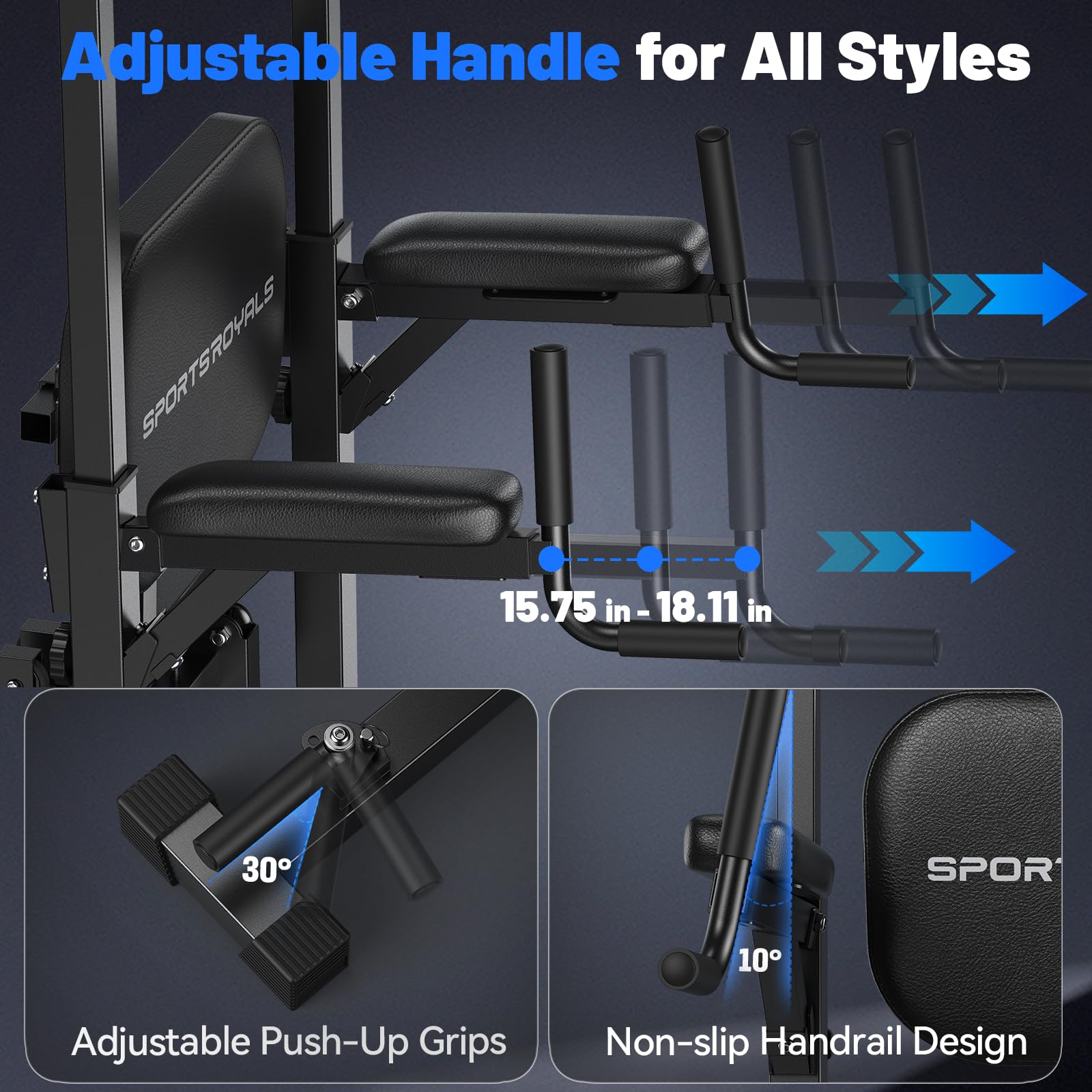 Pull Up Bar Station, 450LBS Stable Pull Up Dip Station for Home Gym Strength Training Equipment | FED Fitness