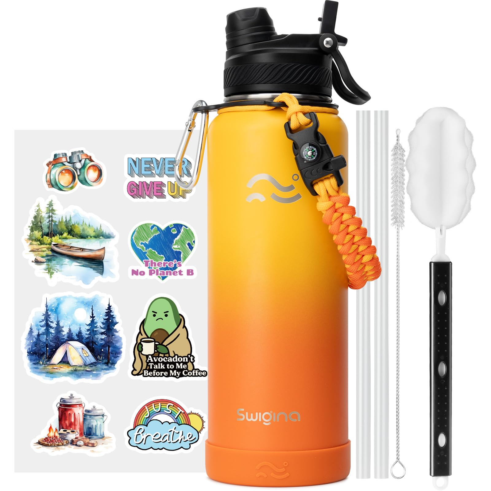 Insulated Water Bottle with Silicone Boot (36hrs Cold/18hrs Hot)