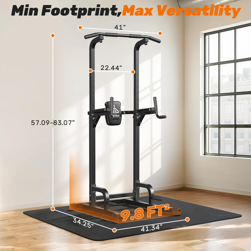 Pull Up Bar Station, 450LBS Stable Pull Up Dip Station for Home Gym Strength Training Equipment | FED Fitness