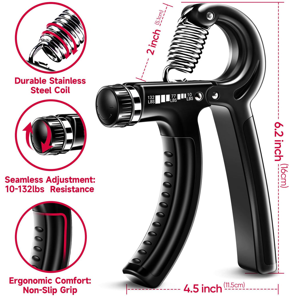 Grip Strengthener Forearm Strengthener Hand Grips Strengthener Kit - 5 Pack Adjustable Resistance