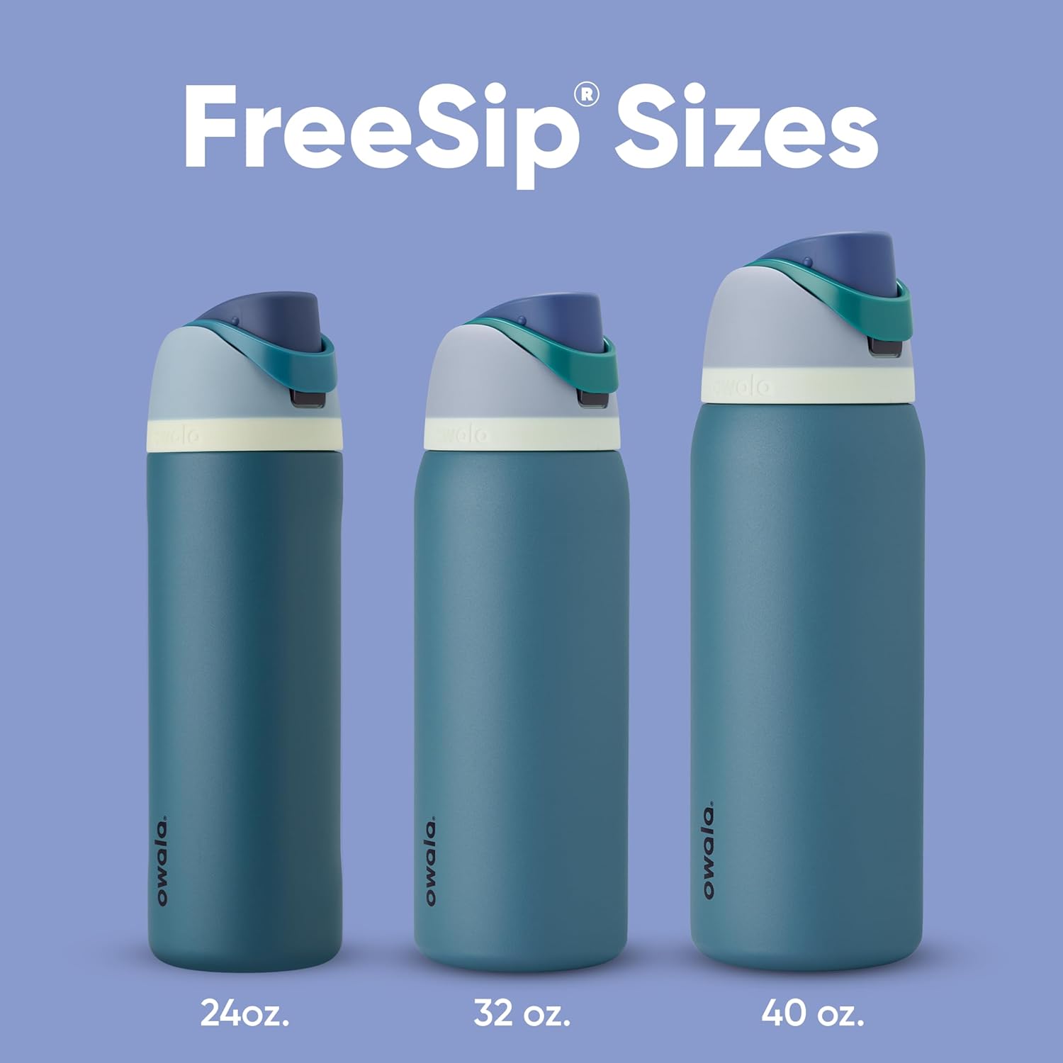 FreeSip Insulated Stainless Steel Water Bottle with Straw, BPA-Free Sports Water Bottle, Great for Travel, 32 Oz, Very, Very Dark