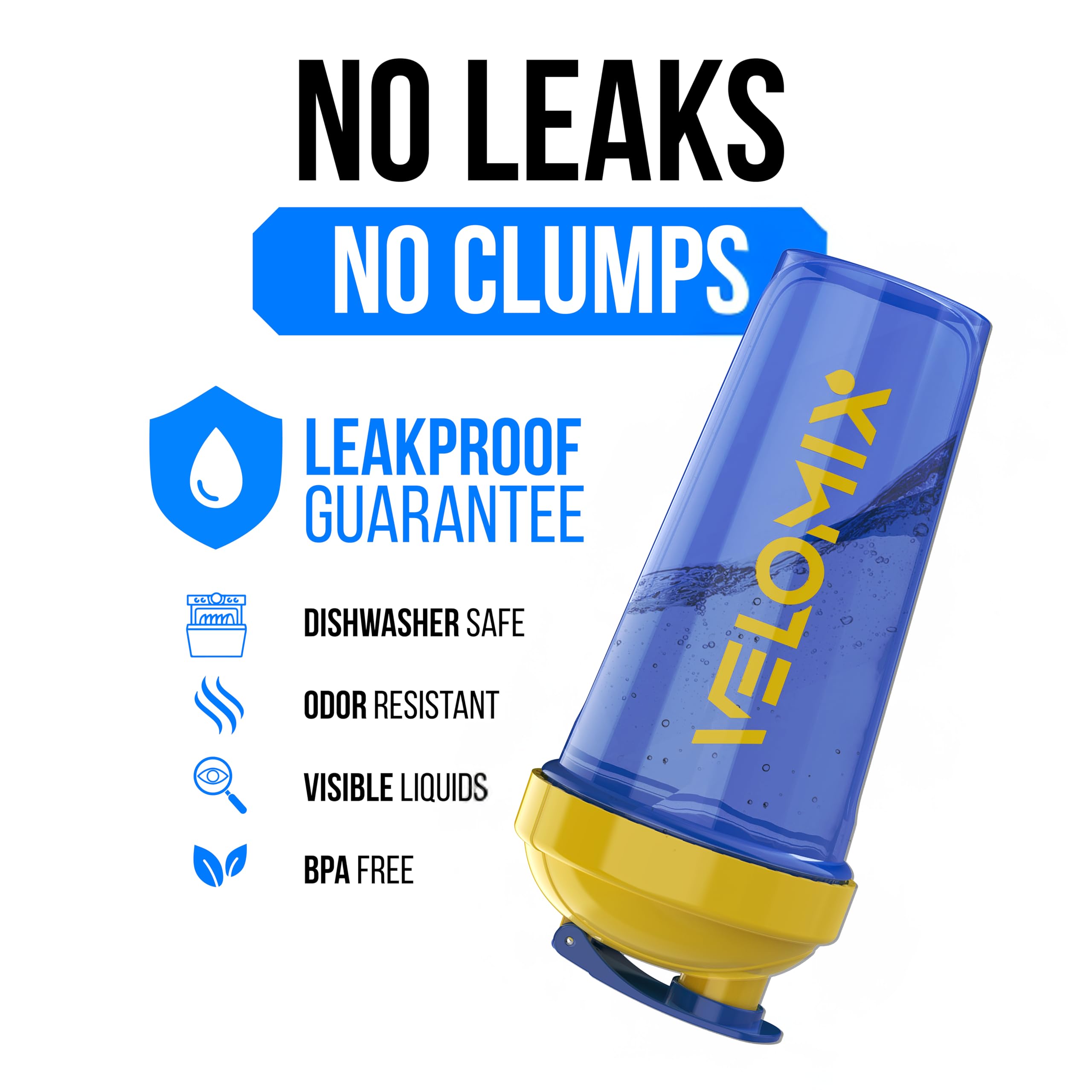 2 Pack- 28 oz Protein Shaker Bottles for Protein Mixes - 2x Wire Whisk | Leak Proof Shaker Cups for Protein Shakes