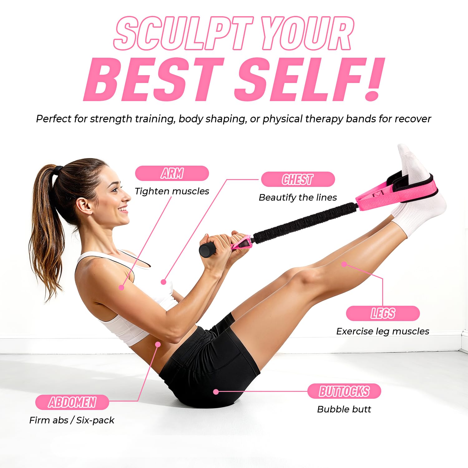 2026 Upgraded Durable Pedal Resistance Band with Handle, Physical Therapy