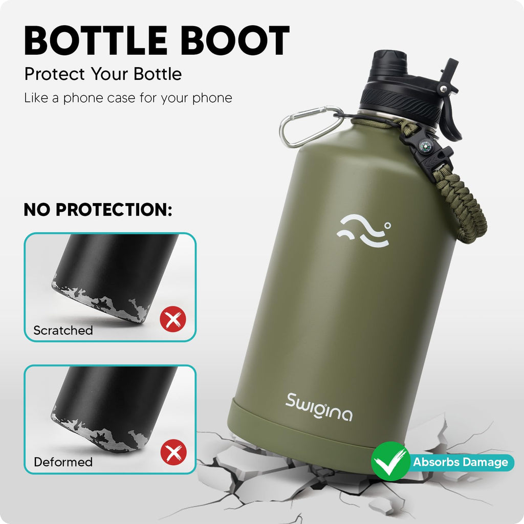 Insulated Water Bottle with Silicone Boot (36hrs Cold/18hrs Hot)