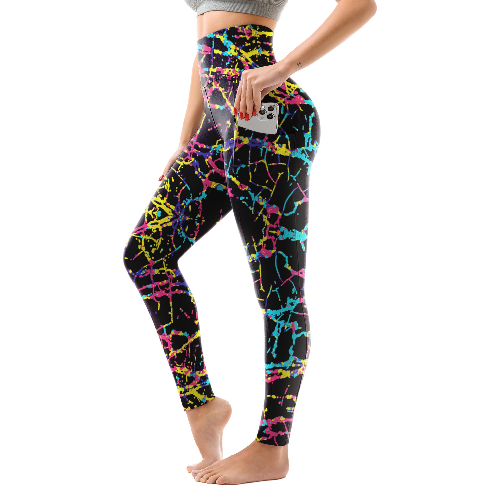 High Waisted Leggings with Pockets Women, Full Length Capri Buttery Soft Stretchy Yoga Pants