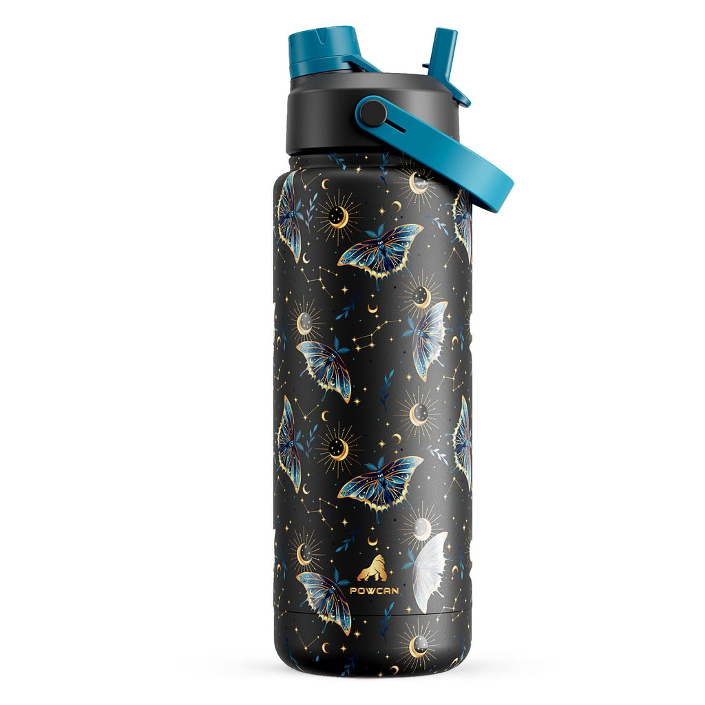 40 oz Insulated Water Bottle with 2-in-1 Straw and Spout Lid (Cotton Candy)