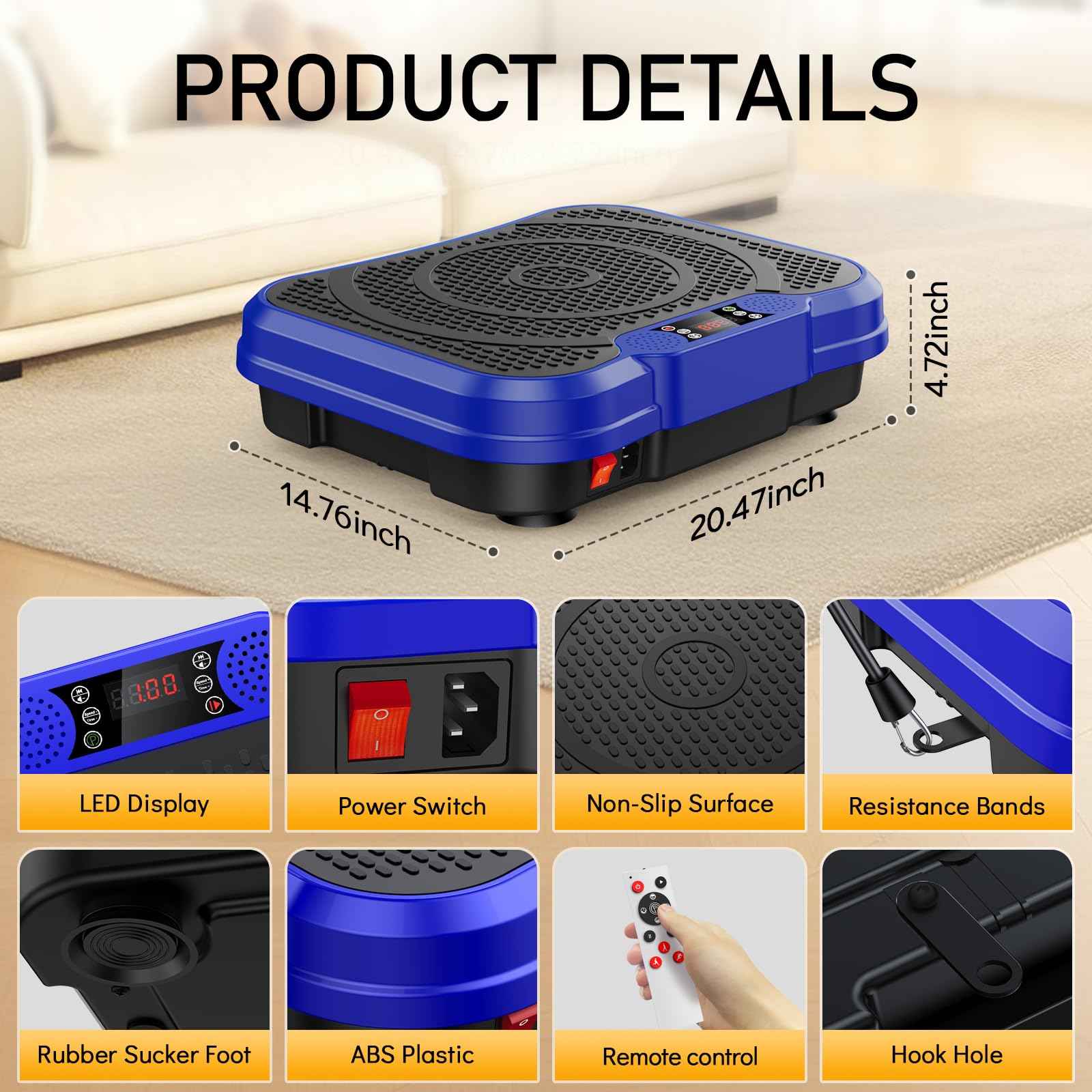 Vibration Plate Exercise Machine, Curved Vibration Plate for Lymphatic Drainage Weight Loss
