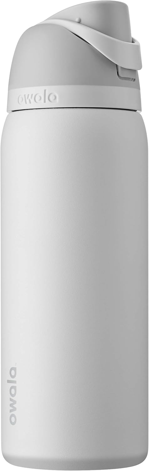 FreeSip Insulated Stainless Steel Water Bottle with Straw, BPA-Free Sports Water Bottle, Great for Travel, 32 Oz, Very, Very Dark