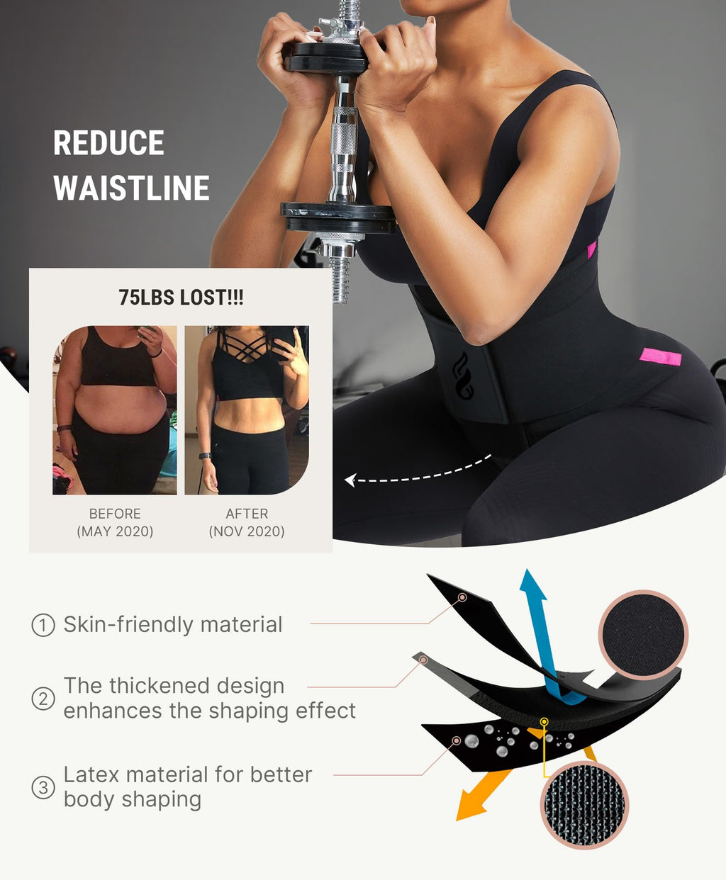 Waist Trainer Belt Waist Cincher Trimmer Ab Belt Tummy Control Body Shaper
