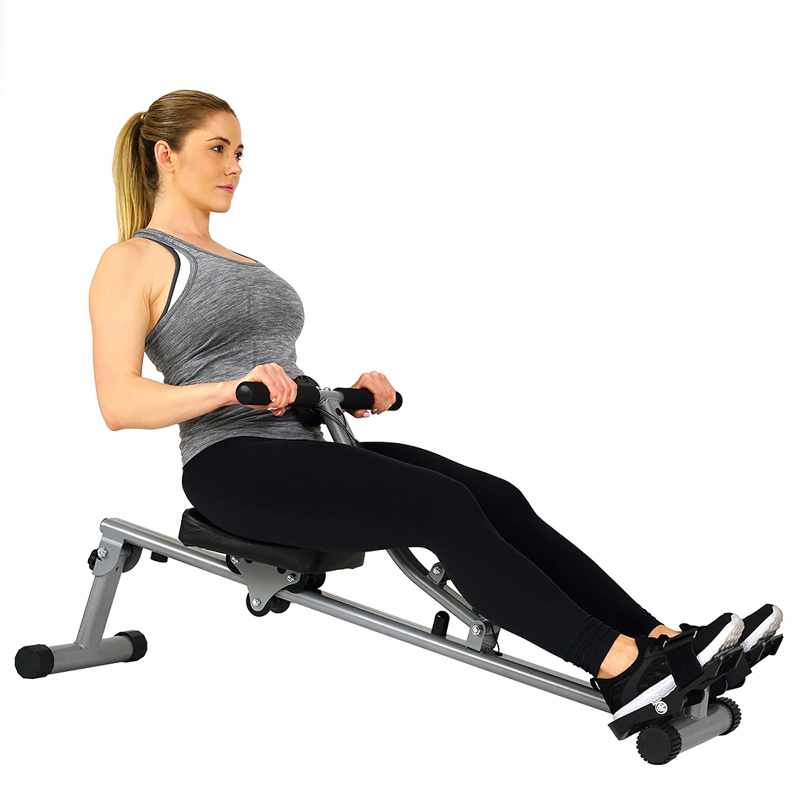 Fitness Compact Adjustable Rowing Machine with 12 Levels of Resistance for Complete Body Workouts