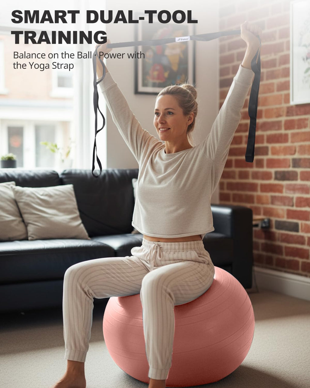 Exercise Ball for Yoga, Pilates & Fitness – Stability Ball Equipment for Home Gym & Office