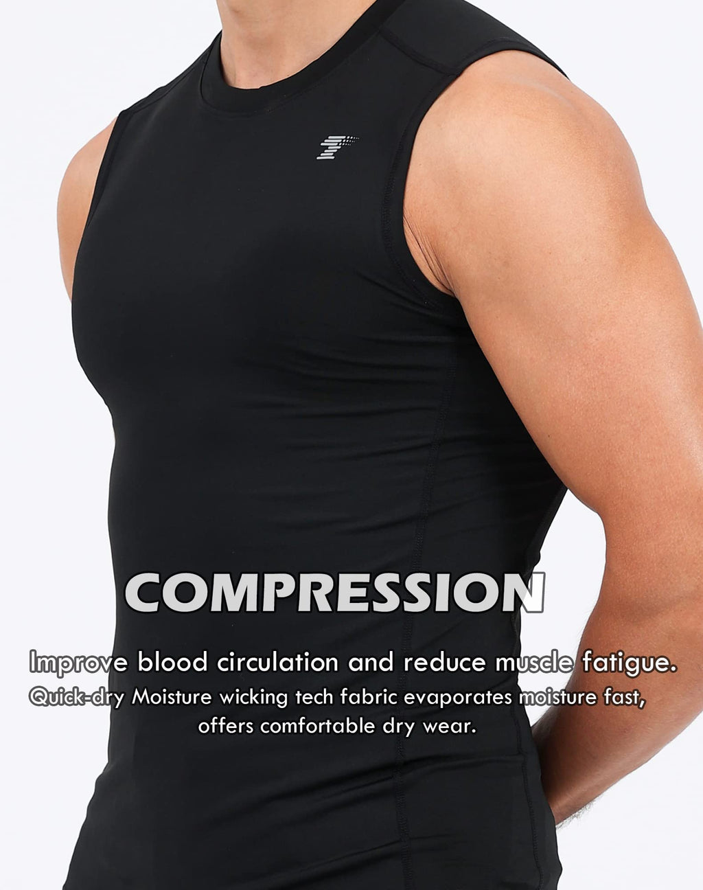 5 Pack Men's Athletic Compression Shirts Sleeveless Workout Tank Top