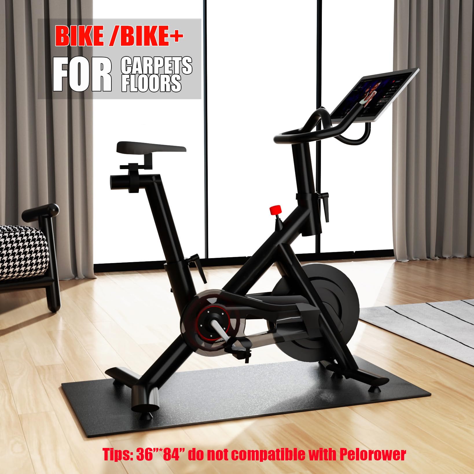 Bike Mat Compatible ,Bike Gym Equipment Hardwood Floor Carpet Protector