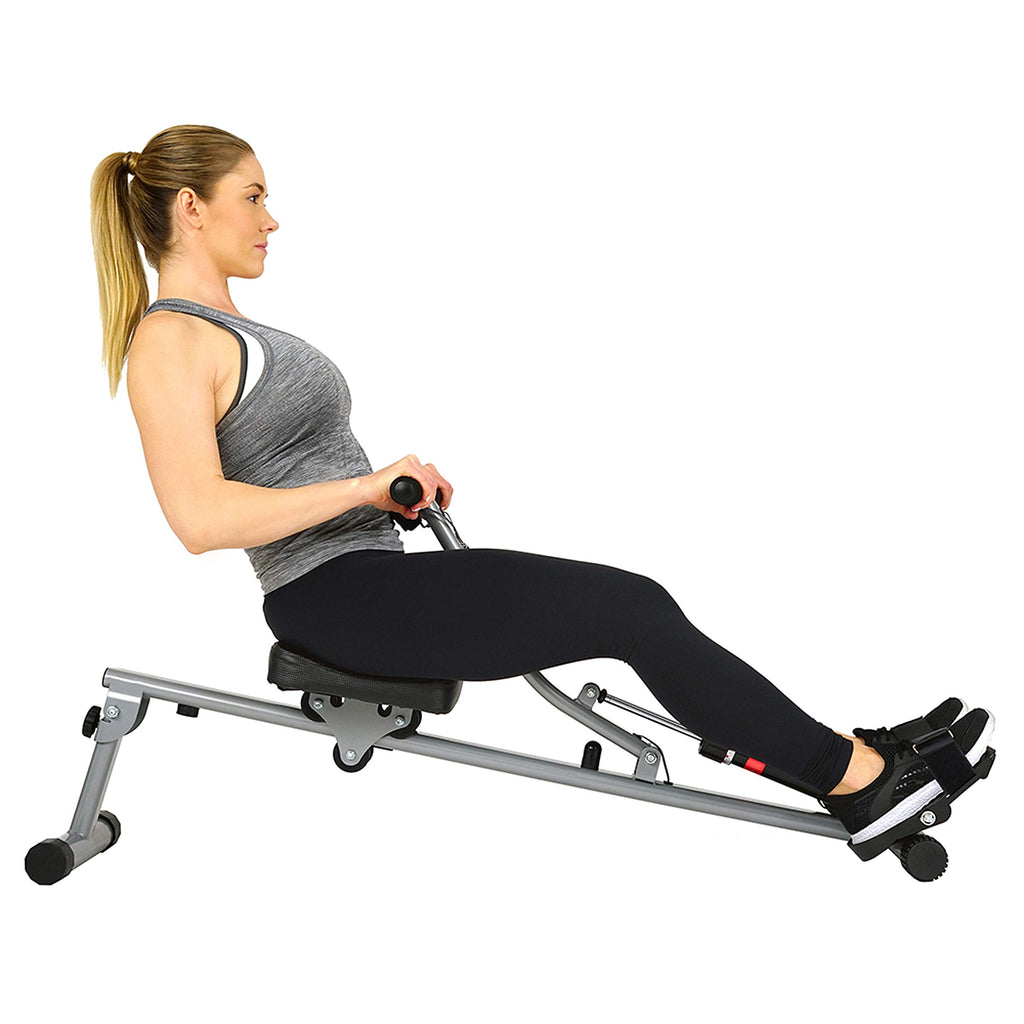 Fitness Compact Adjustable Rowing Machine with 12 Levels of Resistance for Complete Body Workouts
