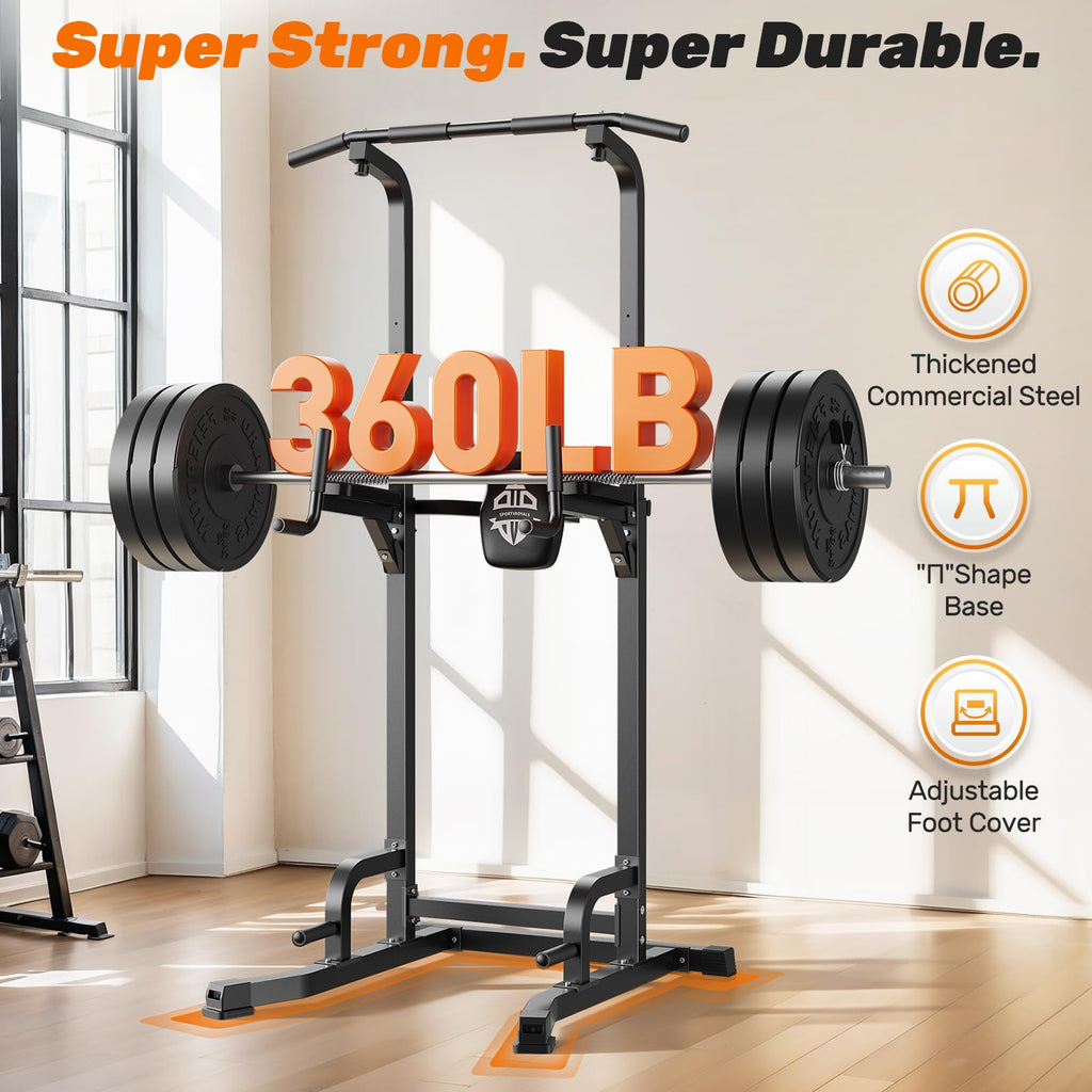 Pull Up Bar Station, 450LBS Stable Pull Up Dip Station for Home Gym Strength Training Equipment | FED Fitness