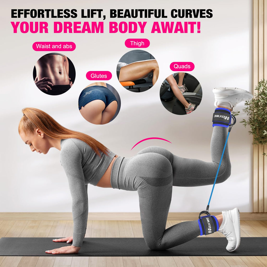 Ankle Resistance Bands with Cuffs, Ankle Bands for Working Out