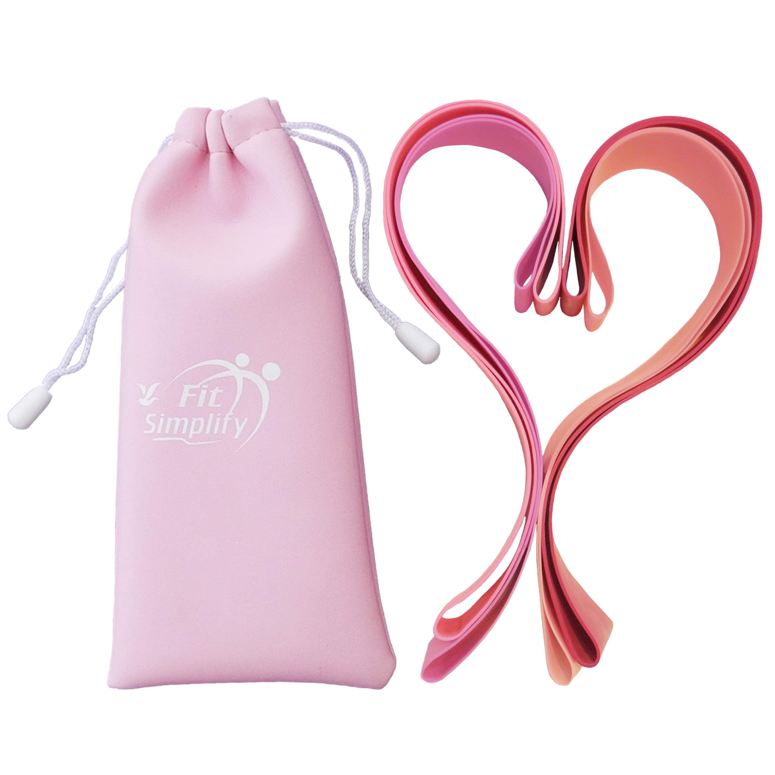 Resistance Loop Exercise Bands with Instruction Guide and Carry Bag, Set of 5
