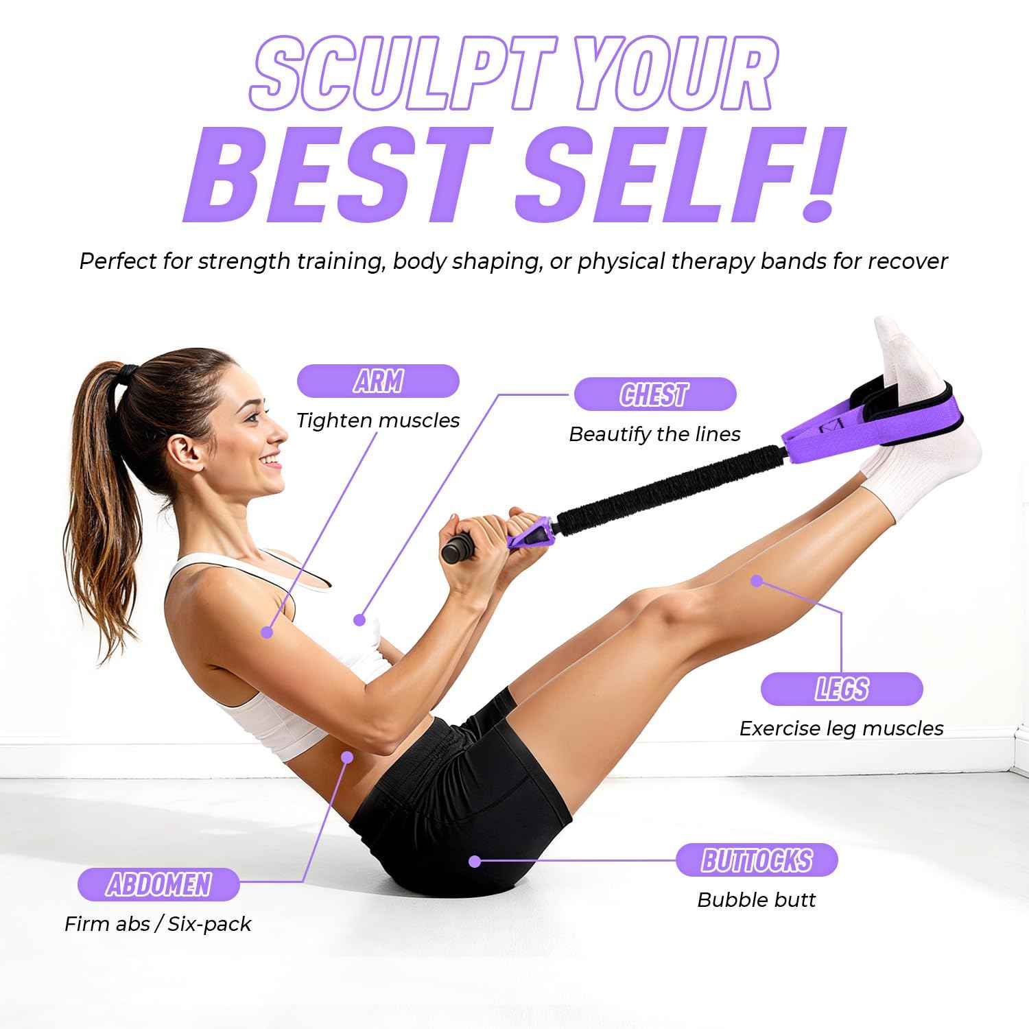 2026 Upgraded Durable Pedal Resistance Band with Handle, Physical Therapy