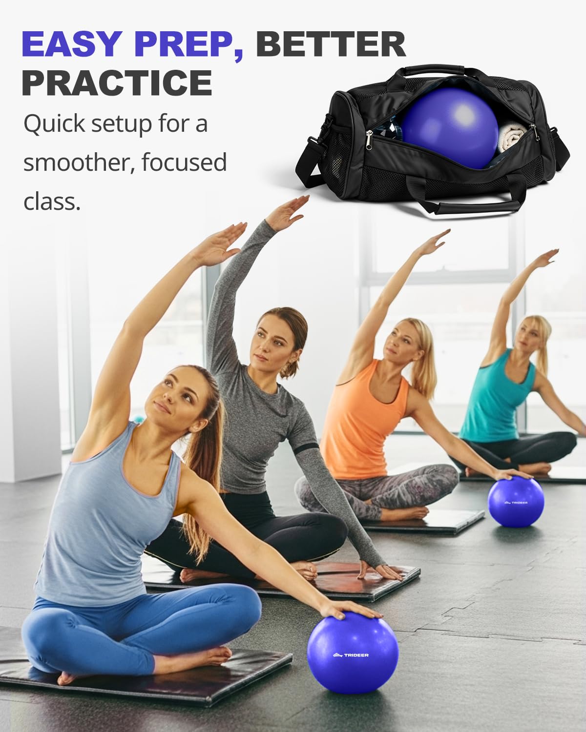 Exercise Ball for Yoga, Pilates & Fitness – Stability Ball Equipment for Home Gym & Office