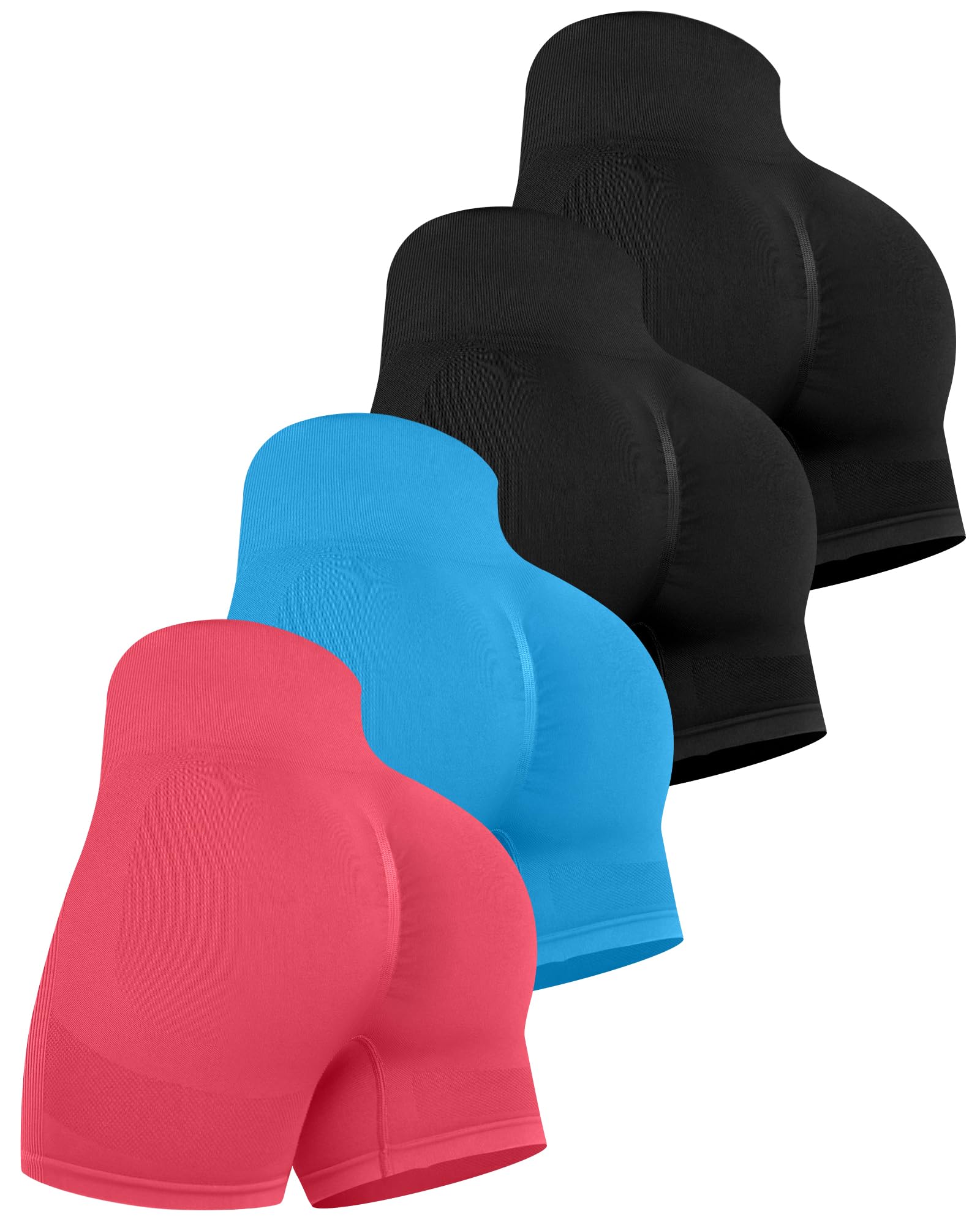 Workout Shorts Sets for Women, High Waisted Gym Butt Lifting Scrunch Butt Seamless Shorts